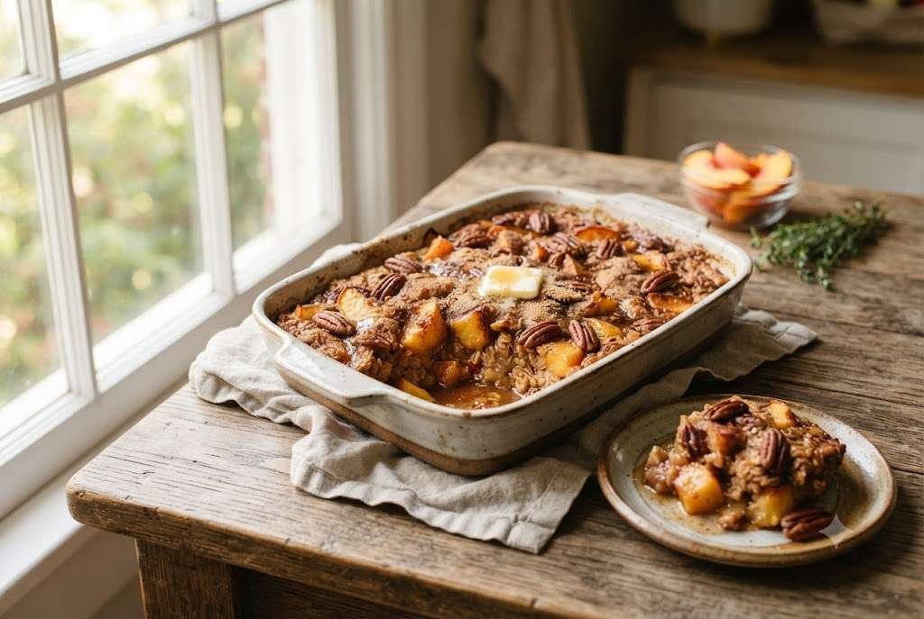 Brown Sugar Peach Baked Oats