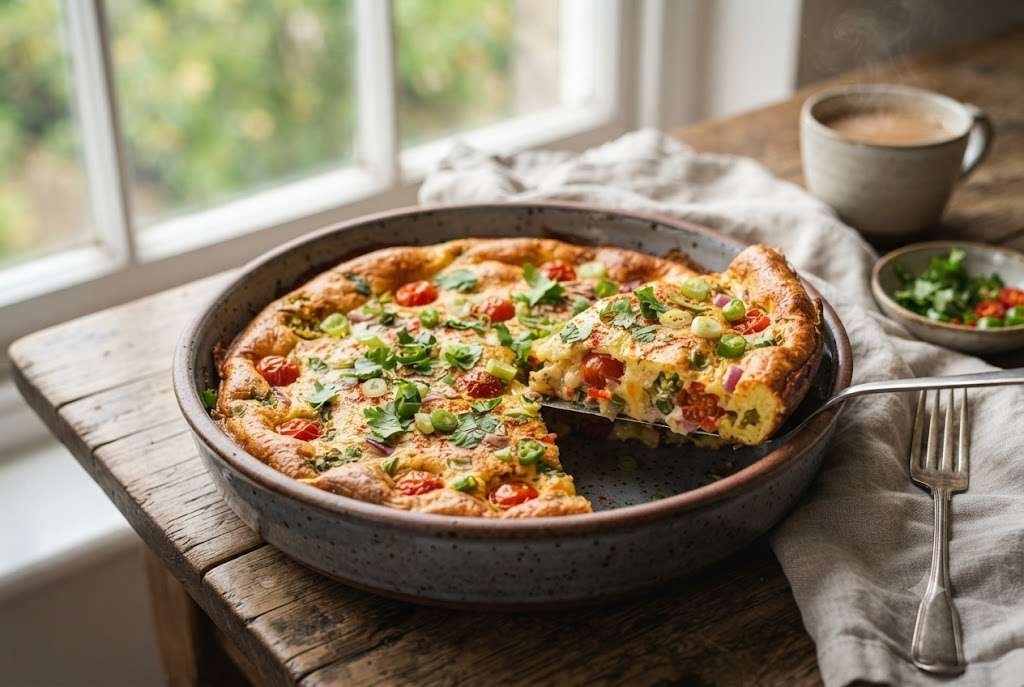 Masala omelette breakfast bake