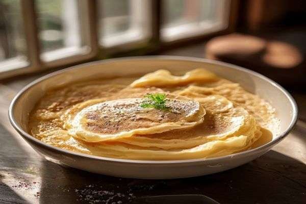 Lumpy pancake batter in a bowl