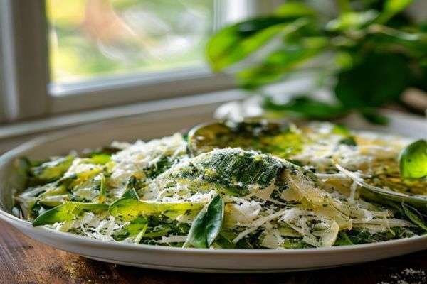 Pesto and grated parmesan