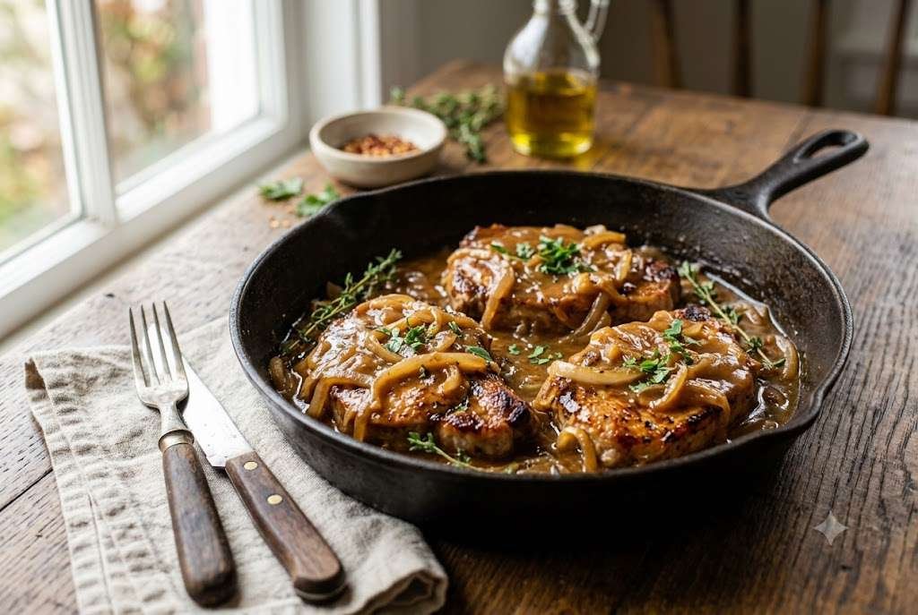 French-Onion Smothered Pork Chops
