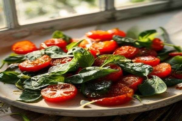 Sun-dried tomatoes and spinach