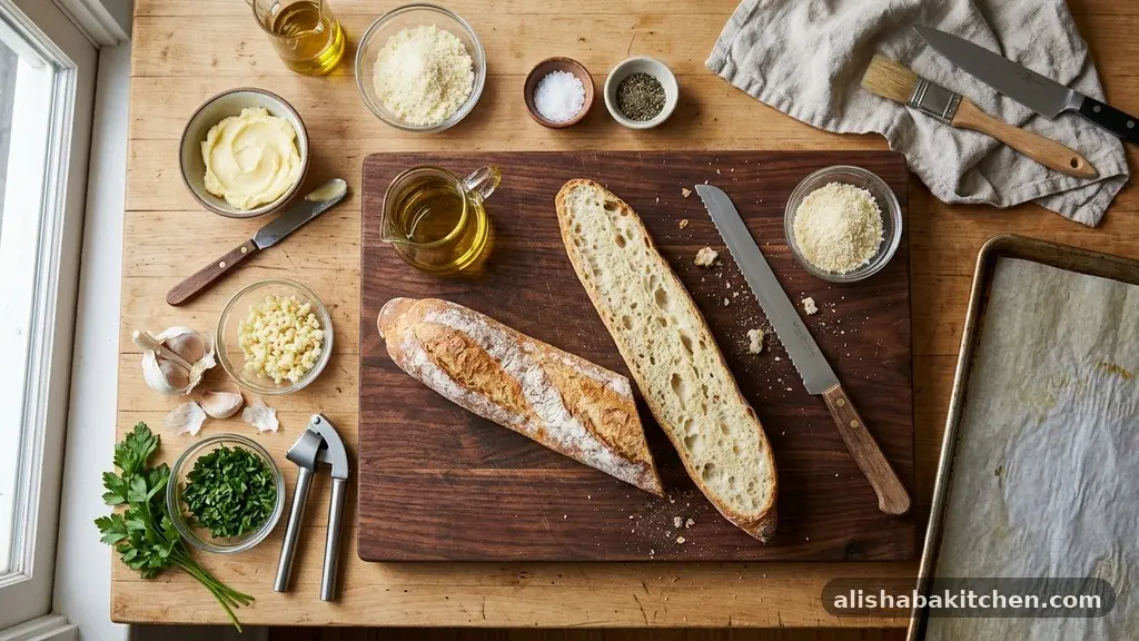 Ingredients - Easy Homemade Garlic Bread With a Crispy Edge